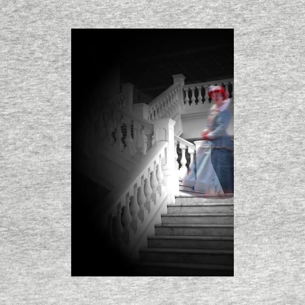 Ghostly lady on the staircase by jwwallace